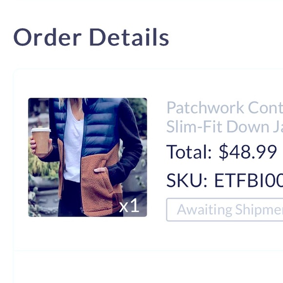 Patchwork Contrast Puffer Jacket - Picture 5 of 5